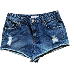 Refuge Denim Shorts  Raw Hem  Distressed  Size 4
